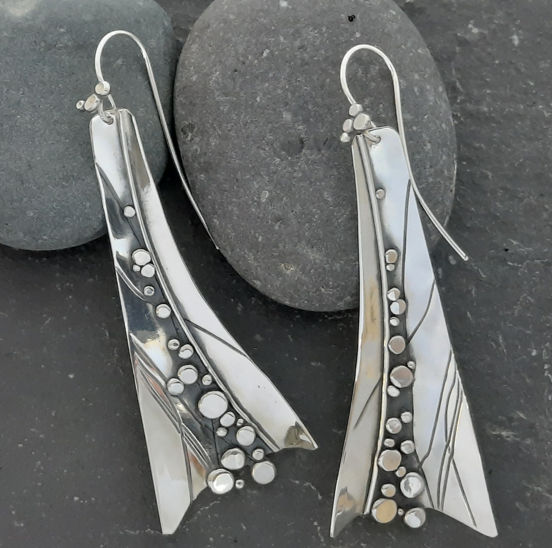 textured wedges of Argentium .940 silver